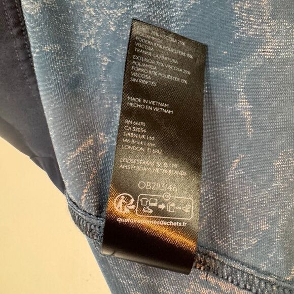 Pilcro Velvet Flyaway Top Blue Burnout Open Back Tank Size M - Picture 8 of 11